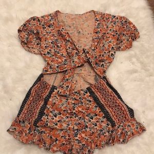 FREE PEOPLE FLORAL ROMPER